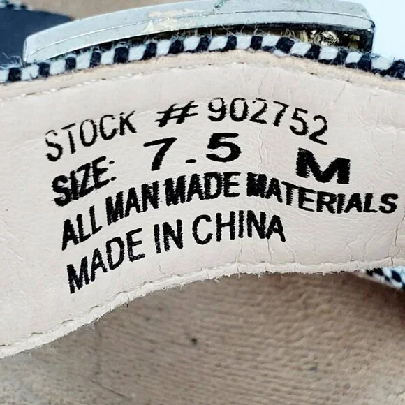 AJ Valenci Women's Black Buckle Wedge Sandals #902752 Sz 7.5M EUC - Picture 10 of 10